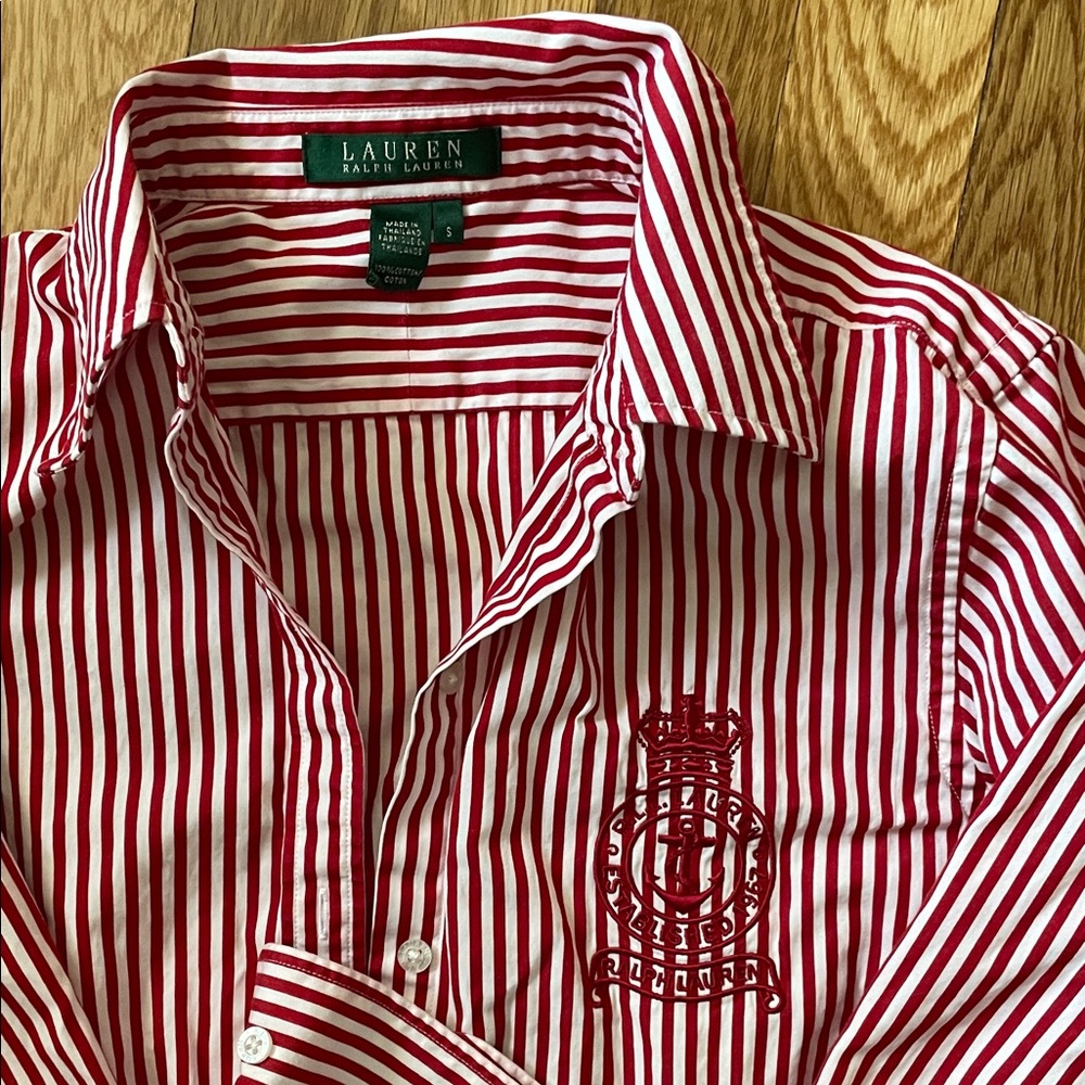 Lauren Ralph Lauren Red Striped Shirt